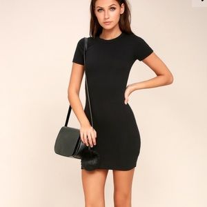 LULUS Hey Good Lookin' Short Sleeve Black Dress